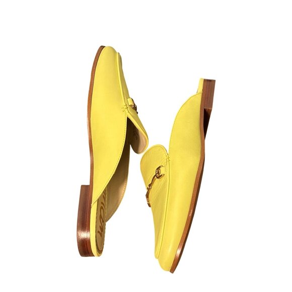 Sam Edelman Womens Lime cocktail color, Leather Slip-On Mules With Gold Buckle - Picture 4 of 7